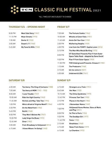 turner classic movie schedule tonight